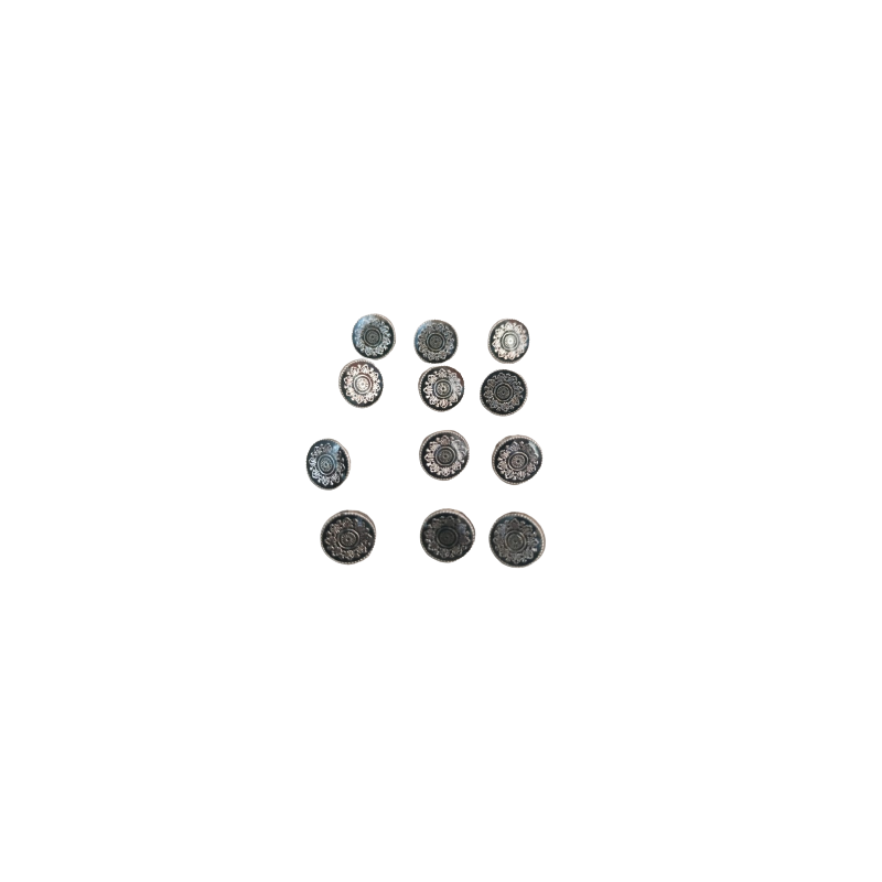 Metal sliver black Kurta Button 12 Pes Set Premium Quality