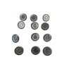 Metal sliver black Kurta Button 12 Pes Set Premium Quality