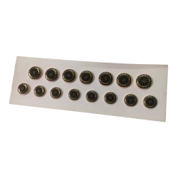 Enameled Black Metal Button (Pack of 15)