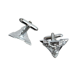 MEN SILVER METAL ALLOY CUFFLINKS