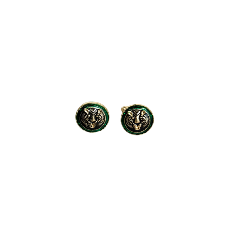 Men gold meenakari Cufflinks lion face